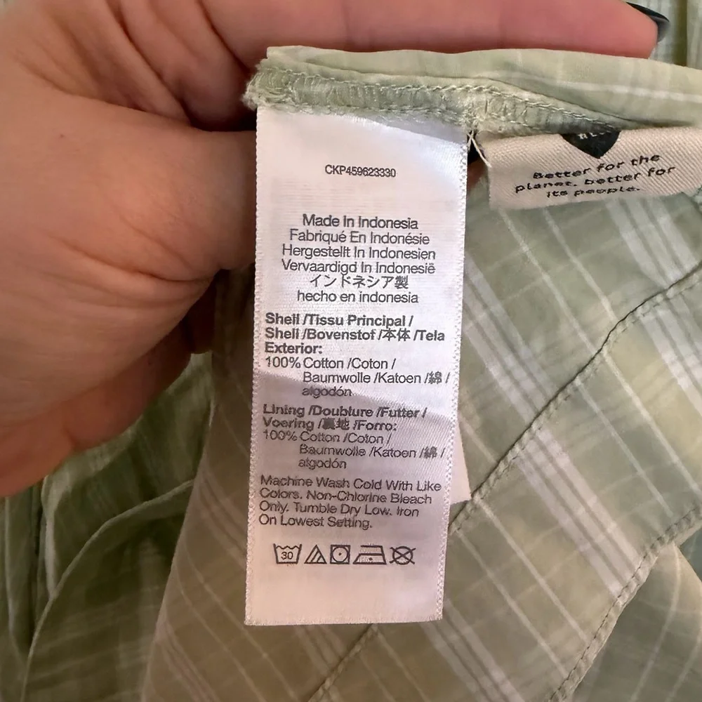 Madewell Light Green Plaid Midi Dress - Picture 6 of 6